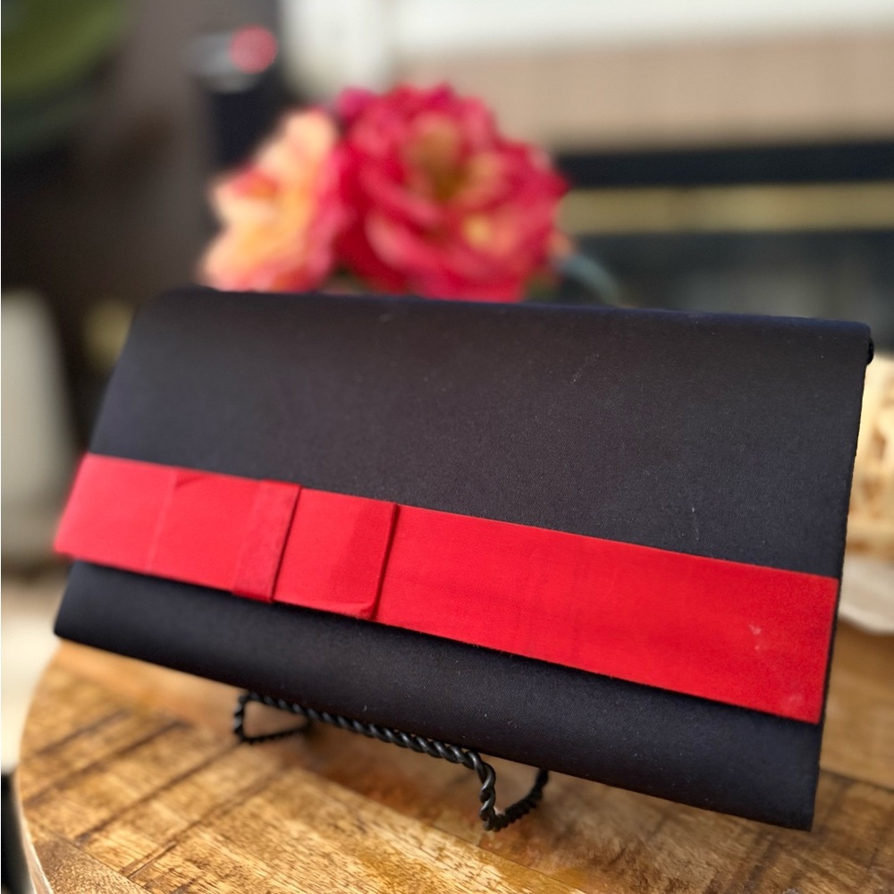 Vintage Balenciaga Red and Black Clutch